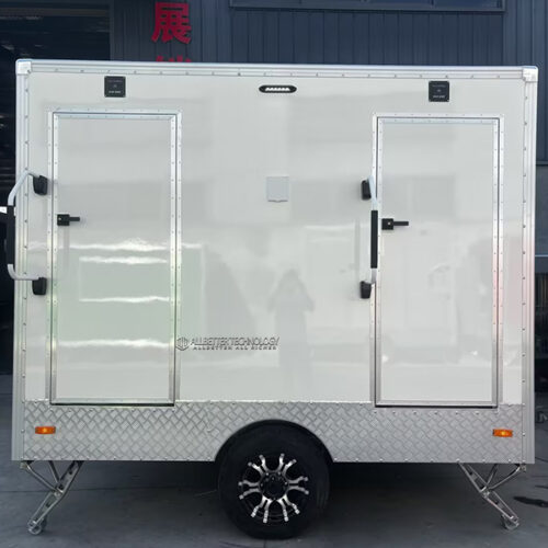 10FT White 2-Station Portable Toilet Trailer