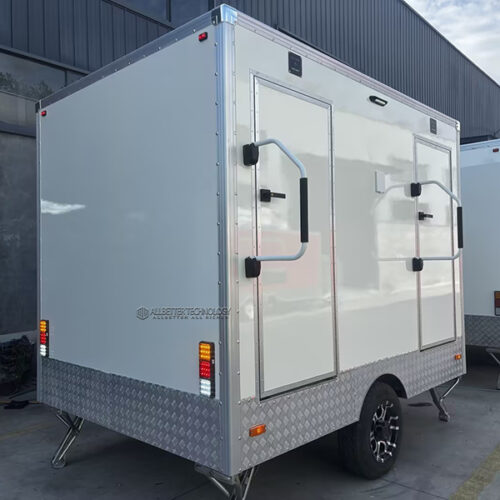10FT White 2-Station Portable Toilet Trailer