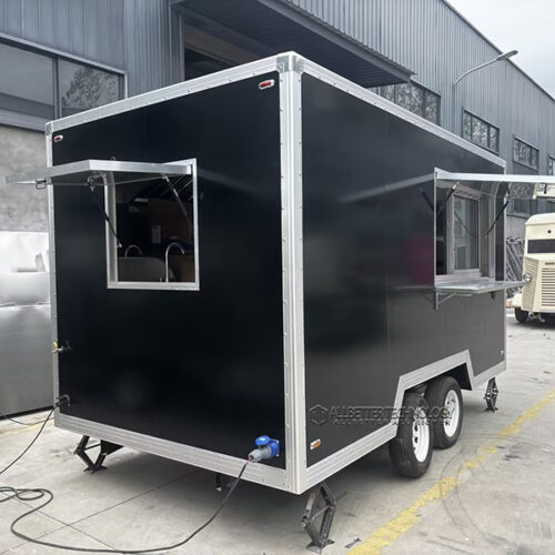 12FT Black Square Mobile Food Trailer