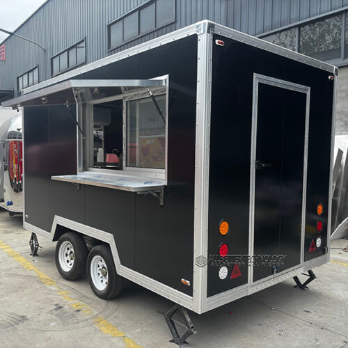12FT Black Square Mobile Food Trailer