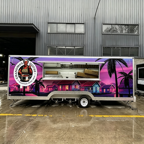21.3FT Single Window Square Food Trailer Large Commercial Mobile Food Truck