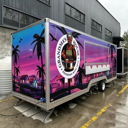 21.3FT Single Window Square Food Trailer Large Commercial Mobile Food Truck