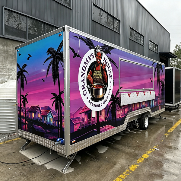 21.3FT Single Window Square Food Trailer Large Commercial Mobile Food Truck
