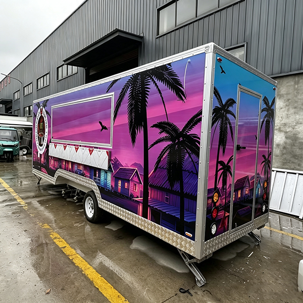 21.3FT Single Window Square Food Trailer Large Commercial Mobile Food Truck