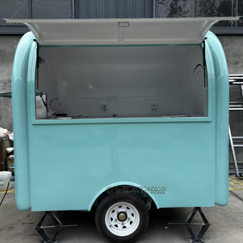 7.2FT Light Blue Curved Small Food Trailer