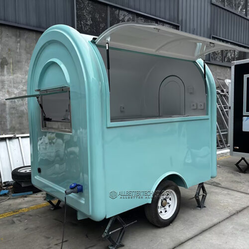 7.2FT Light Blue Curved Small Food Trailer